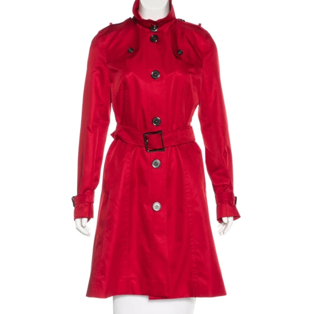 Burberry mabledon red trench coat